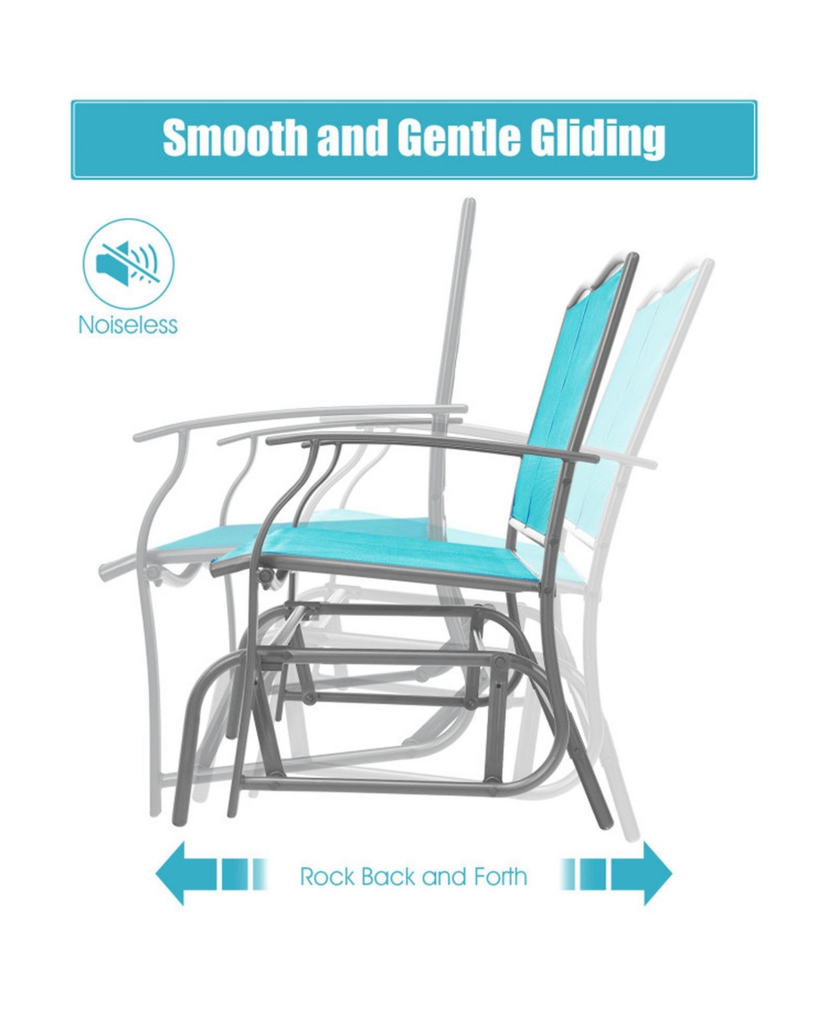 Sugift Iron Patio Rocking Chair for Outdoor Backyard