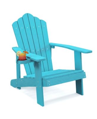 Weather-Resistant HIPS Outdoor Adirondack Chair with Rotatable Cup Holder