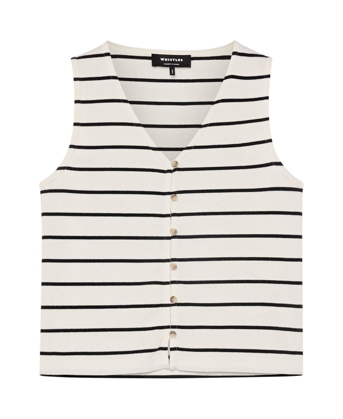 Женский топ Whistles Stripe Button Front, цвет: Разноцветный — фото 2