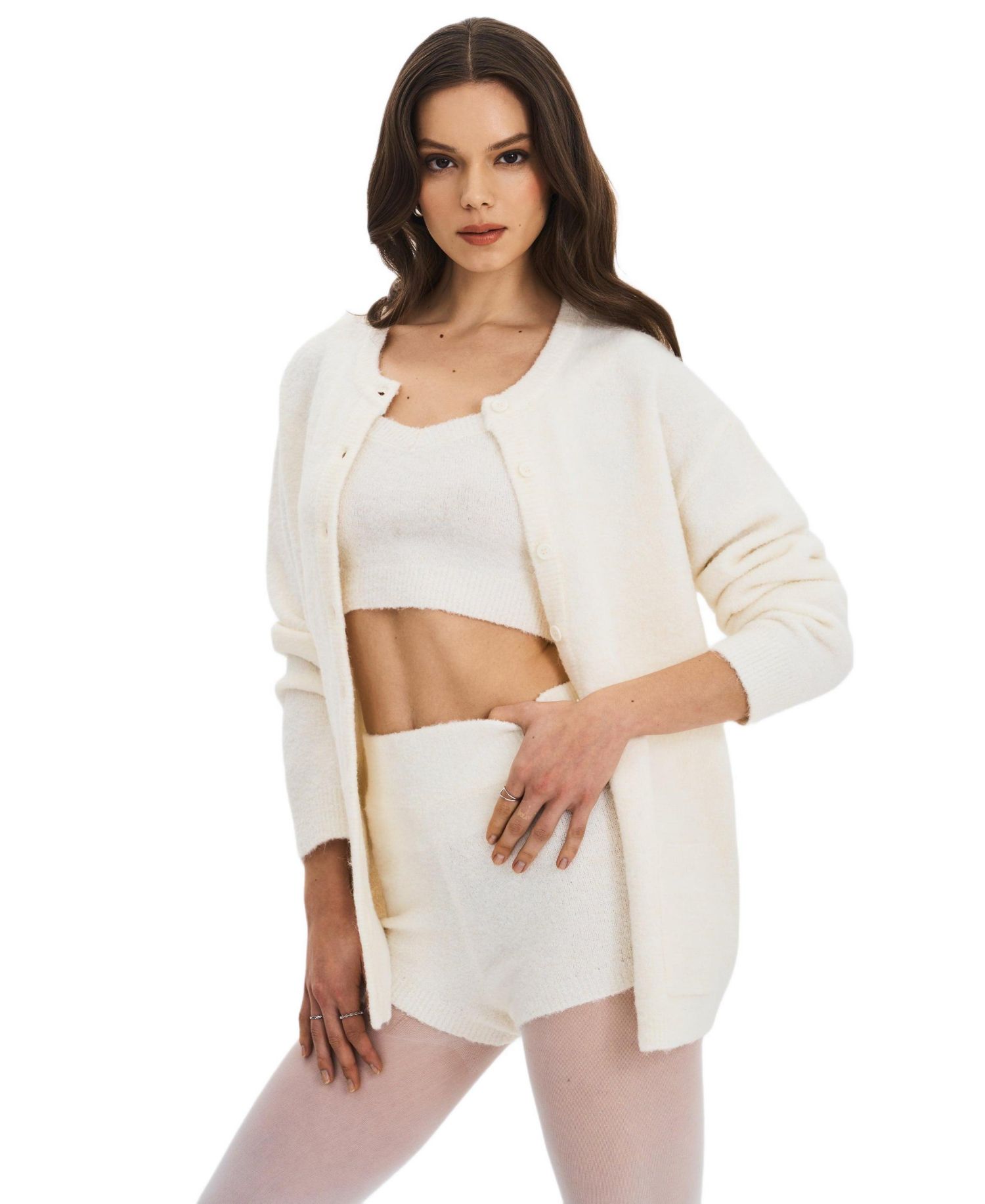Women's Sera Wool-Blend Ribbed Knit Mini Shorts