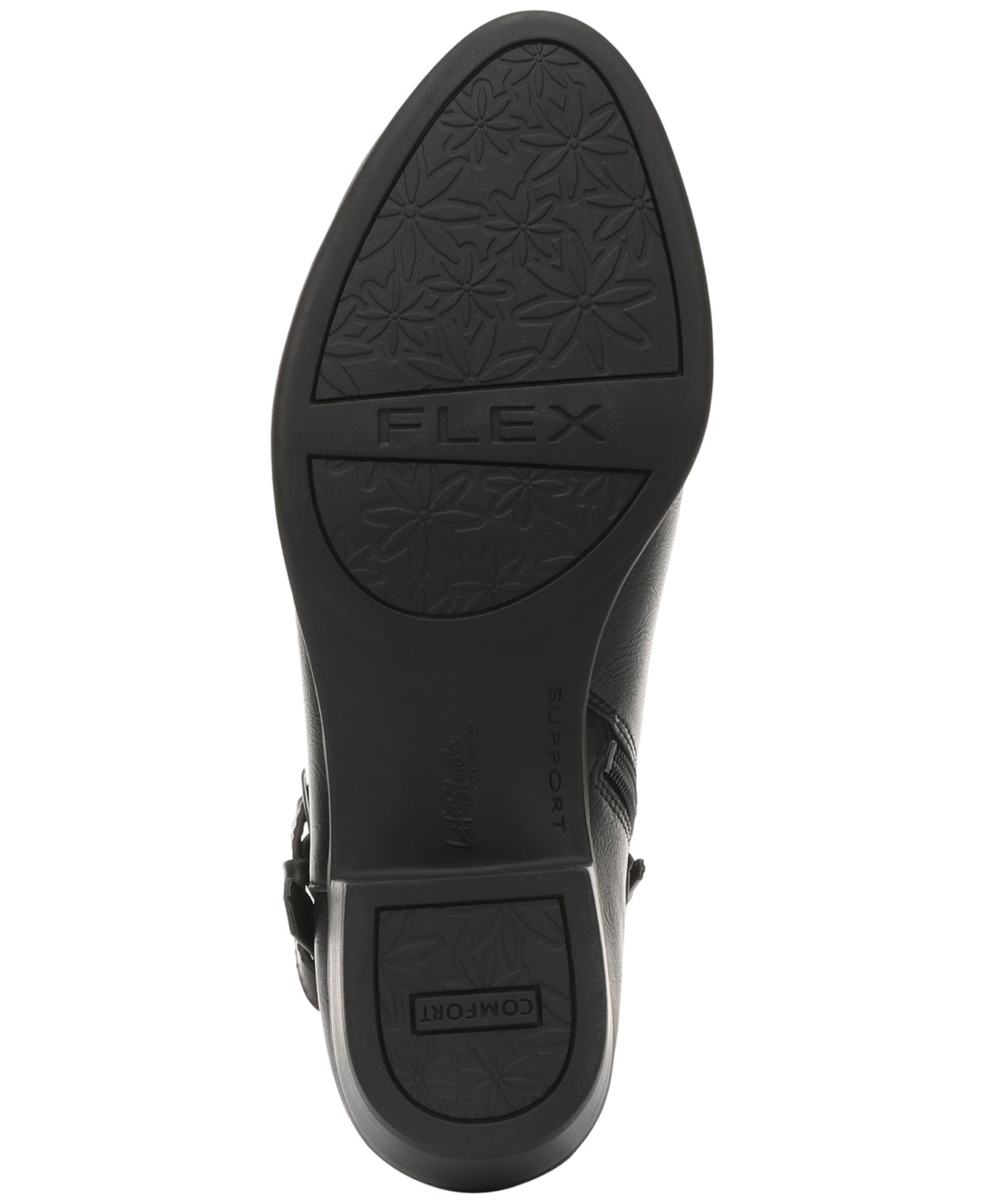 Женские ботинки LifeStride Ada Zip Almond Toe Short, цвет: Чёрная искусственная кожа — фото 5