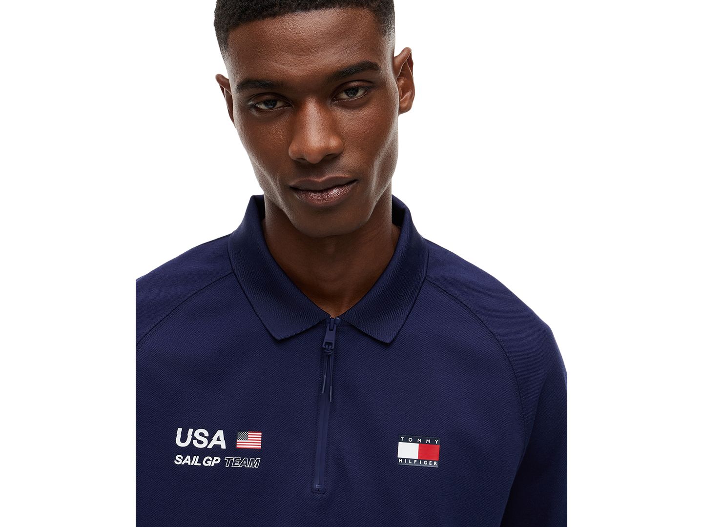 Мужское поло Tommy Hilfiger x U.S. SailGP Performance Collared Regular-Fit Polo Shirt, цвет: Тёмно-синий — фото 3