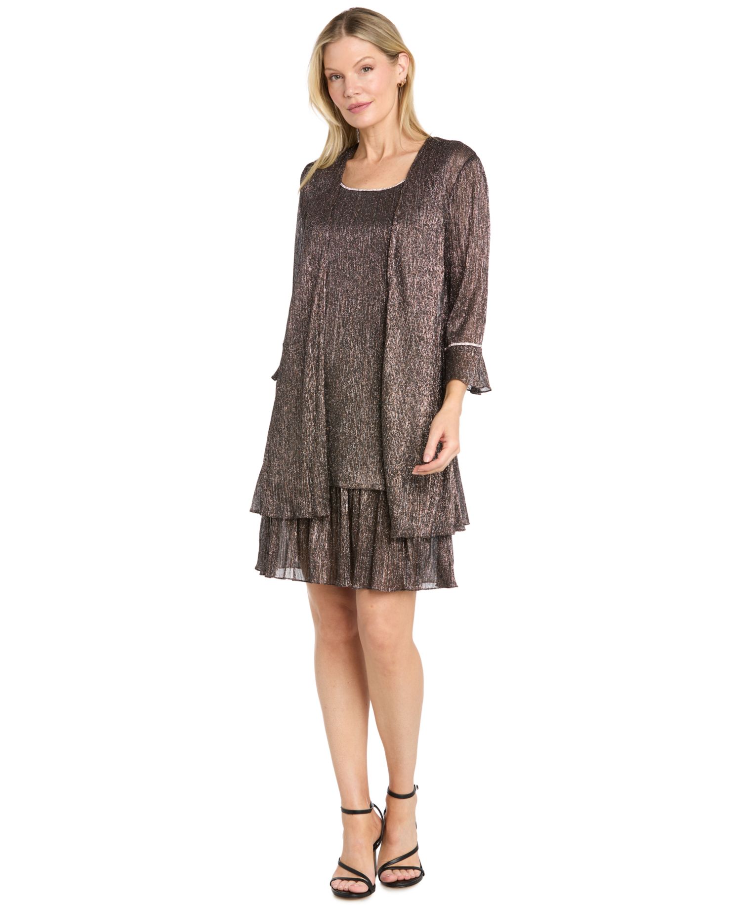 Petite Scoop Dress & Open-Front Jacket, 2-Piece Set