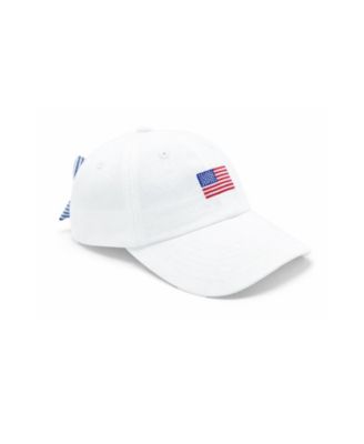 Little/Big Girls M/L- S/M American Flag Bow Baseball Hat