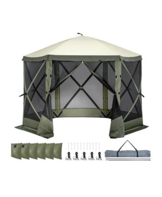 Pop-up Camping Gazebo Camping Canopy Shelter 6 Sided Sun Shade
