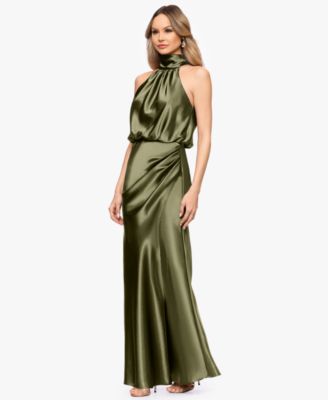 long brown silk dress Saya Cinched Royal Blue Gypsy Fringe Dress Small sale__label This stunning V Color:Champagne Bouquet