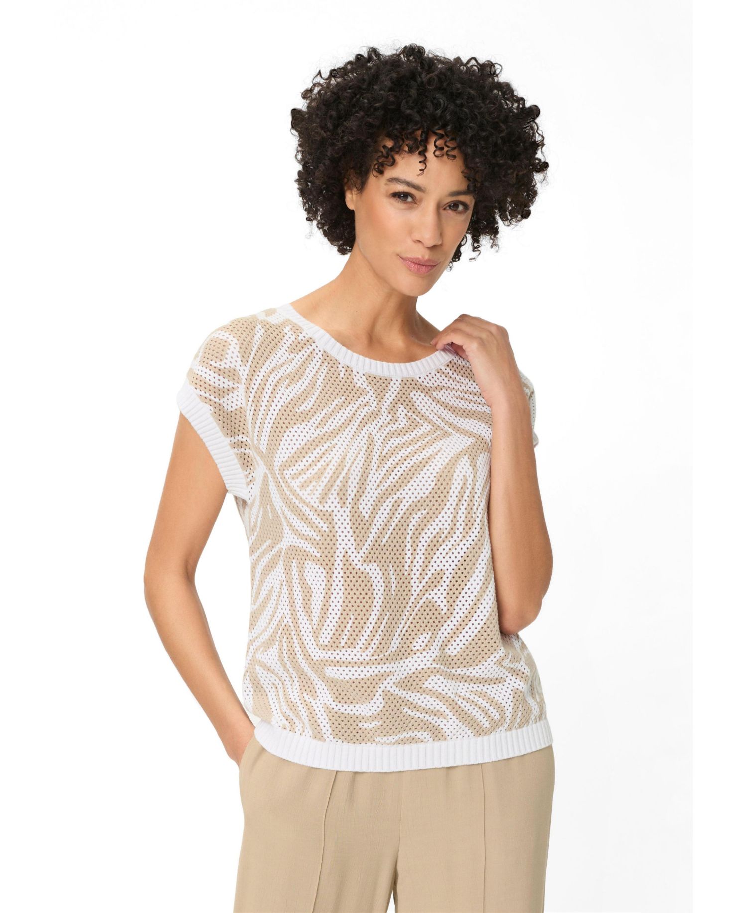 Women's Ajour Knit Neo Zebra Sweater