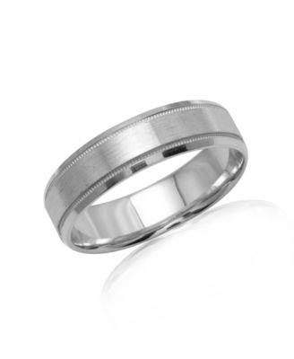 Men's 14k White Gold Ring, Engraved 6mm Band (Size 6-13)