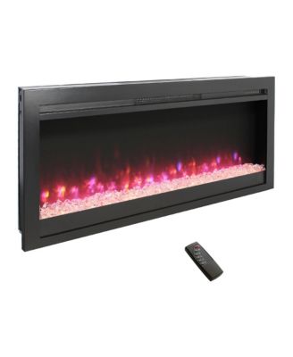 44 inch Wall Recessed Electric Fireplace with Remote Control and Multi Color Flame