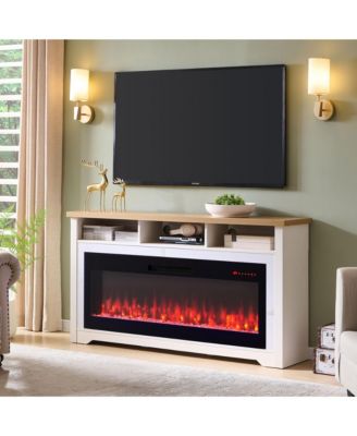 60" Fireplace TV Stand with 50" Smart Electric Fireplace