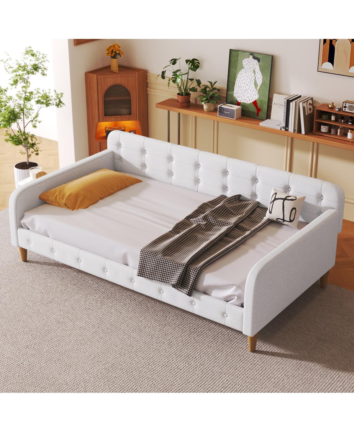 Streamdale Furniture Twin Size Upholstered Daybed with 4 Support Legs