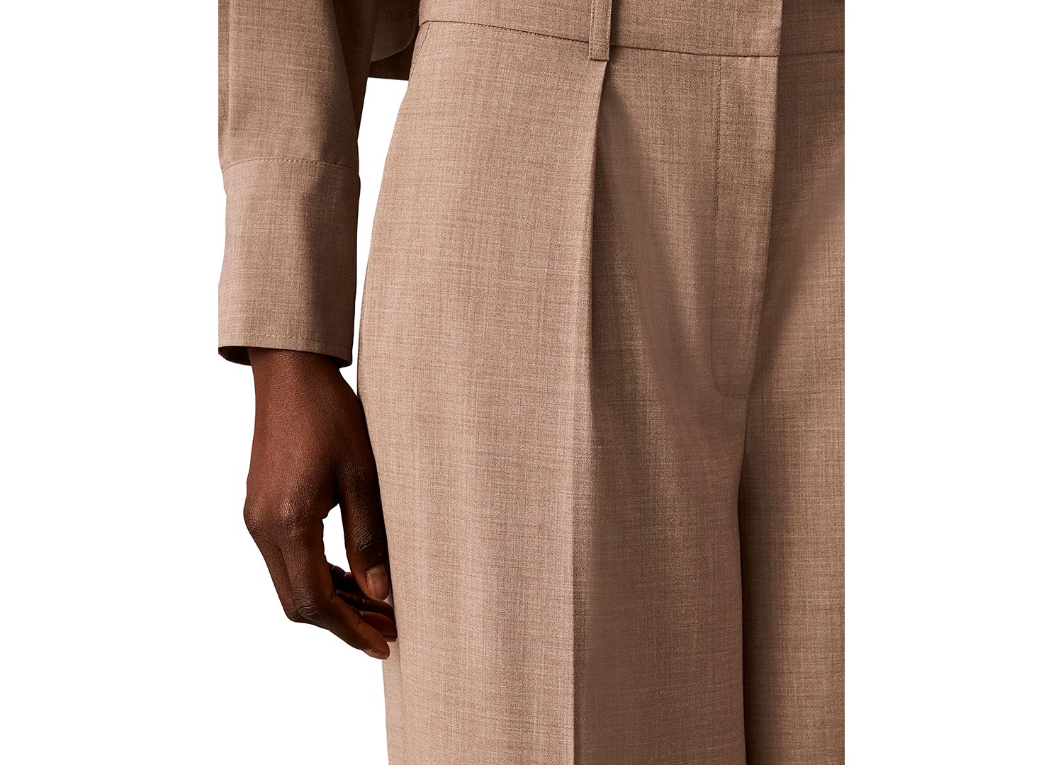 Women's High-Rise Wide-Leg Pleated Pants