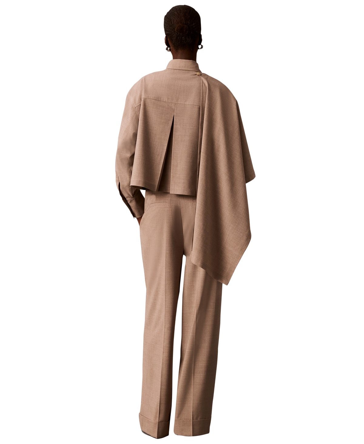 Calvin Klein Petite High-Rise Wide-Leg Pants