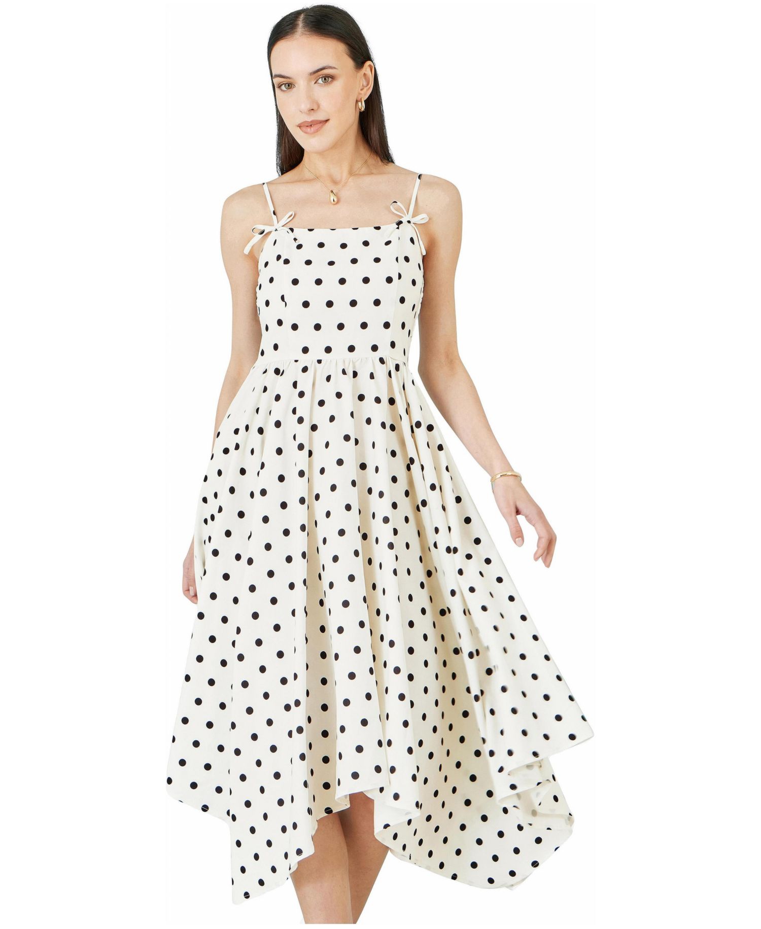 Women's Square Neck Hankerchief Hem Dress