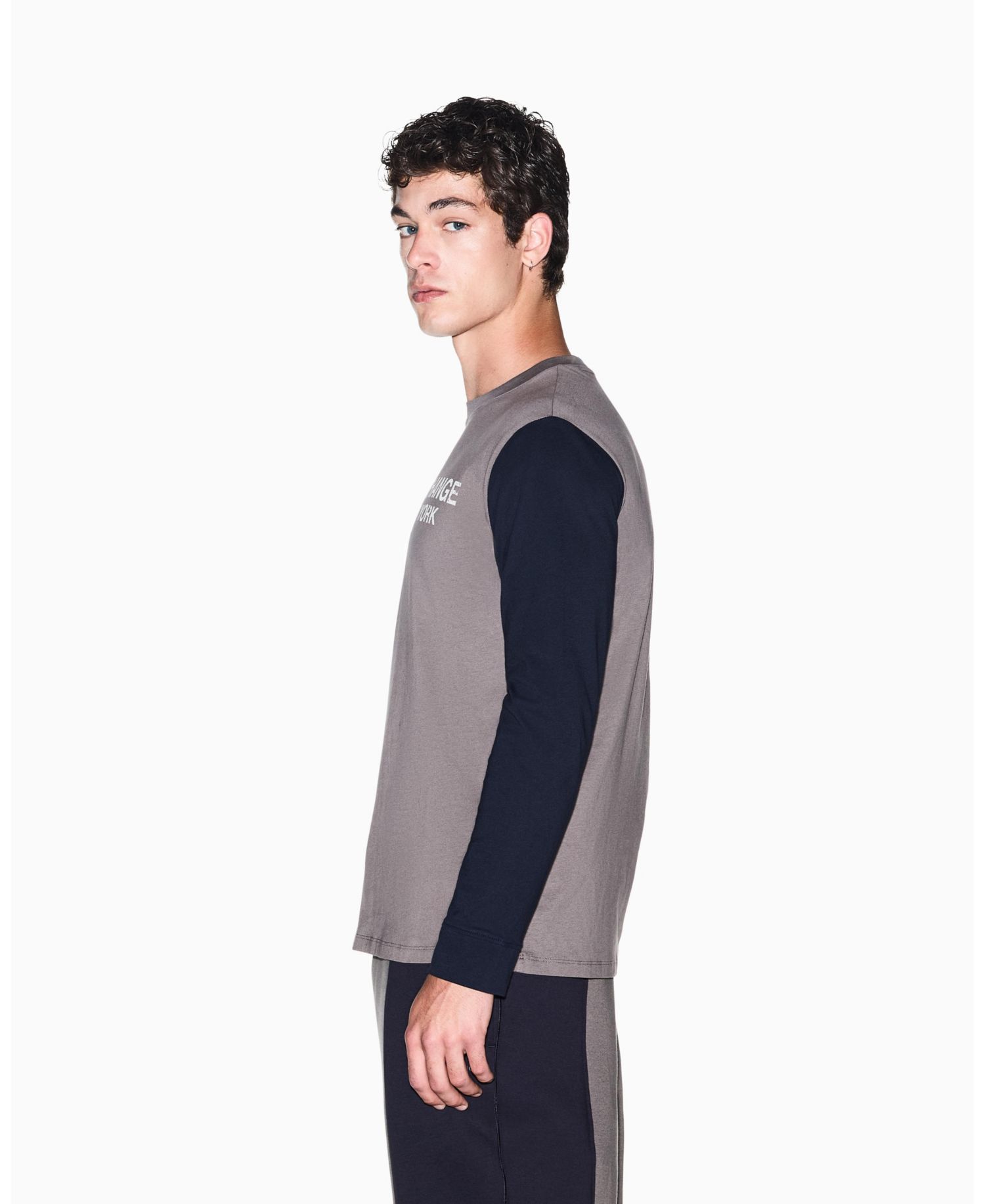 Men's Color Block Wording T-Shirt