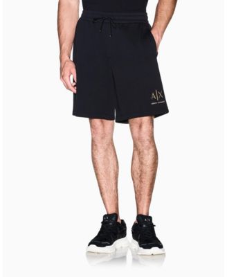 Men's Black And Gold Bonded Cotton Short