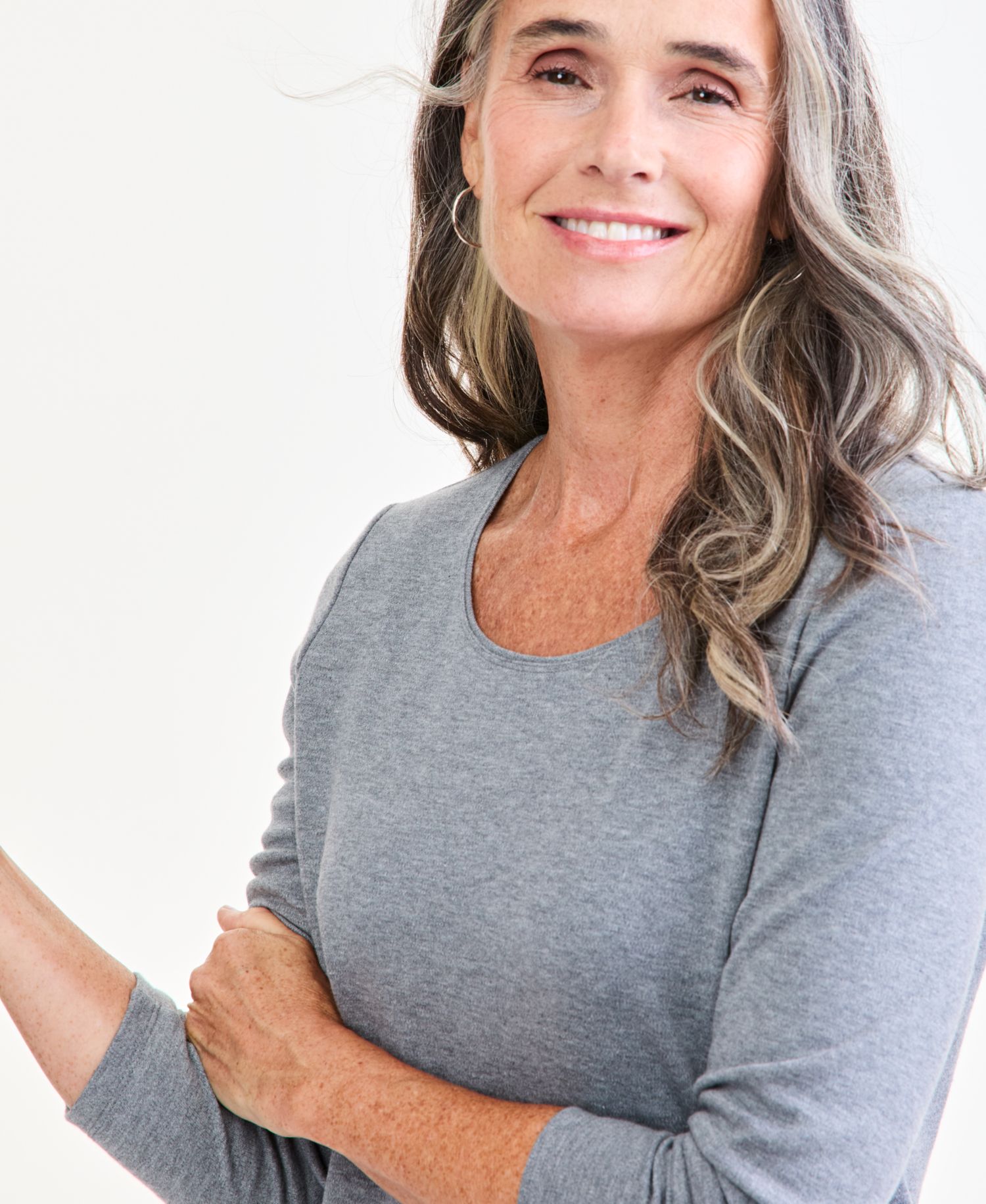 Petite Scoop-Neck Long-Sleeve Cotton Top