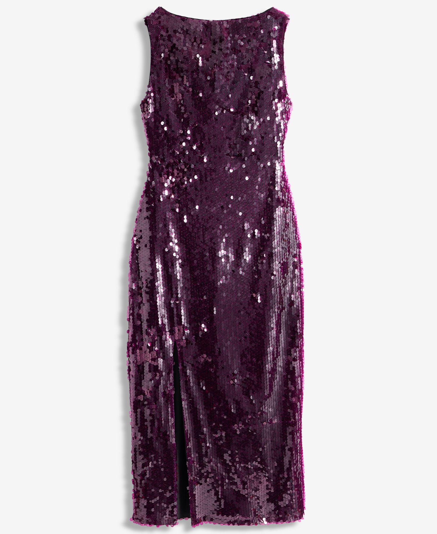 Women's Sequin Side-Slit Sleeveless Midi Dress