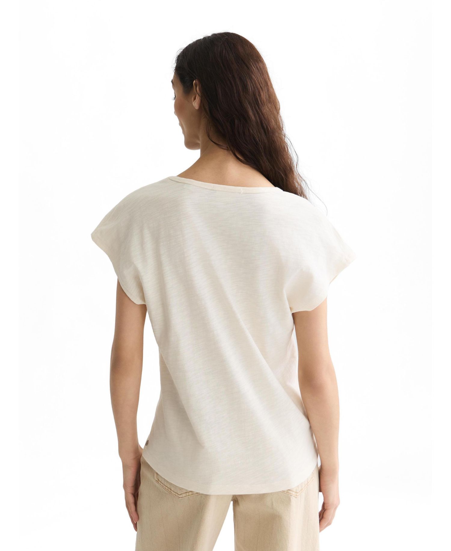 Women's Embroidered V-Neck T-Shirt.