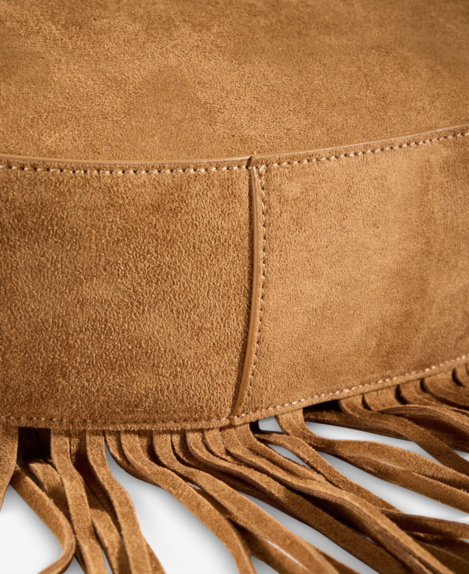 Fringed Faux-Suede Hobo Bag