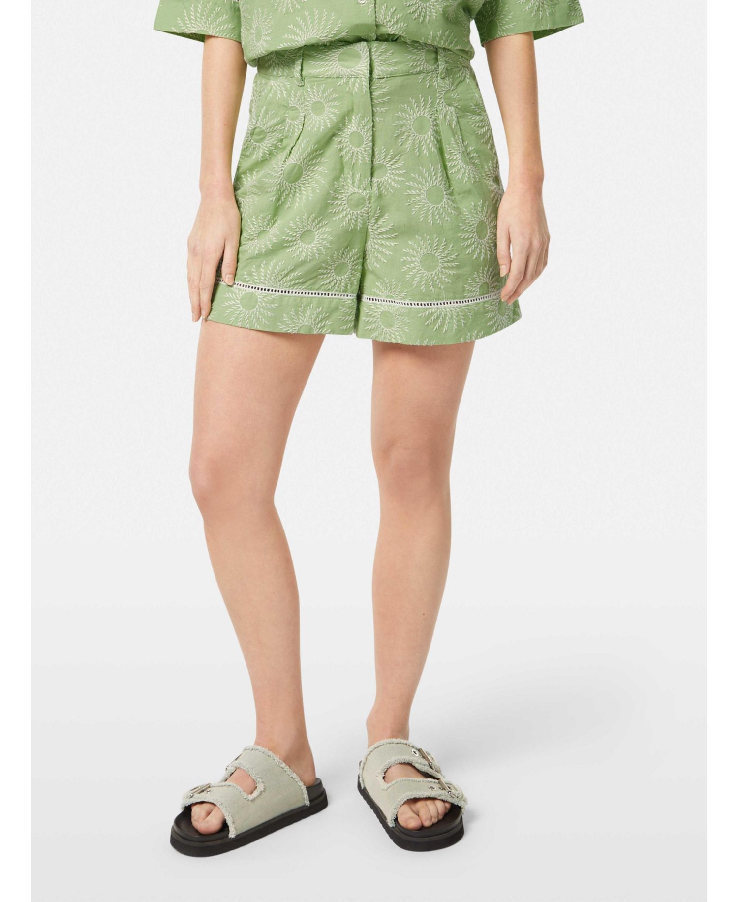 Women's High Rise Broderie Shorts