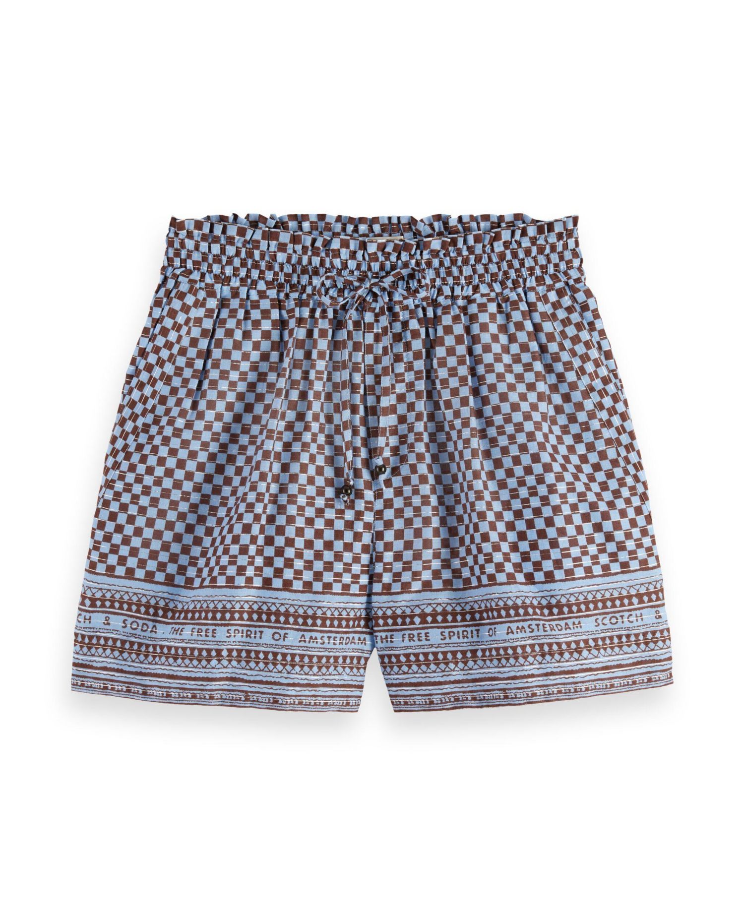 Women's High Rise Lurex Stripe Printed Short