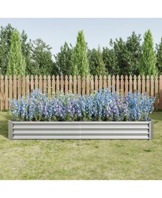 2Piece 8x4x1ft Metal Raised Rectangle Garden Planter Beds
