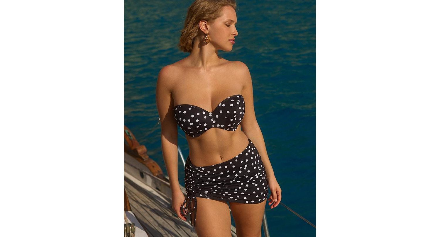 Women's Polka Dot Scarlett Underwire Padded Bandeau Bikini Swim Bra