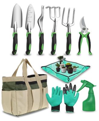 Garden Tools Set Heavy Duty Hand Non Slip Handle Storage Bag Professional 10PCS