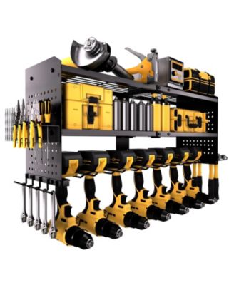 Power Tool Organizer Wall Mount Metal Drill Holder Garage Storage Rack