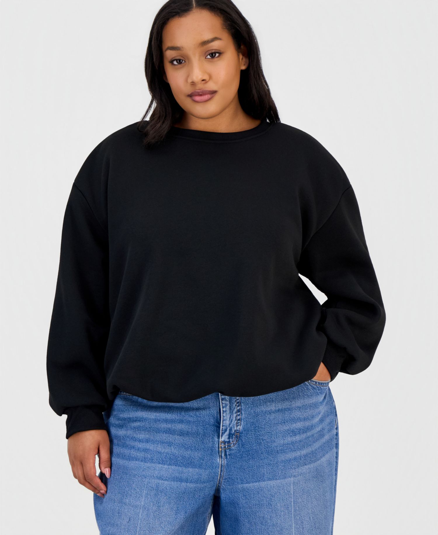 Trendy Plus Size Bubble-Hem Sweatshirt
