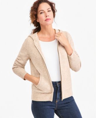 Petite Luxsoft Full-Zip Hoodie Sweater,