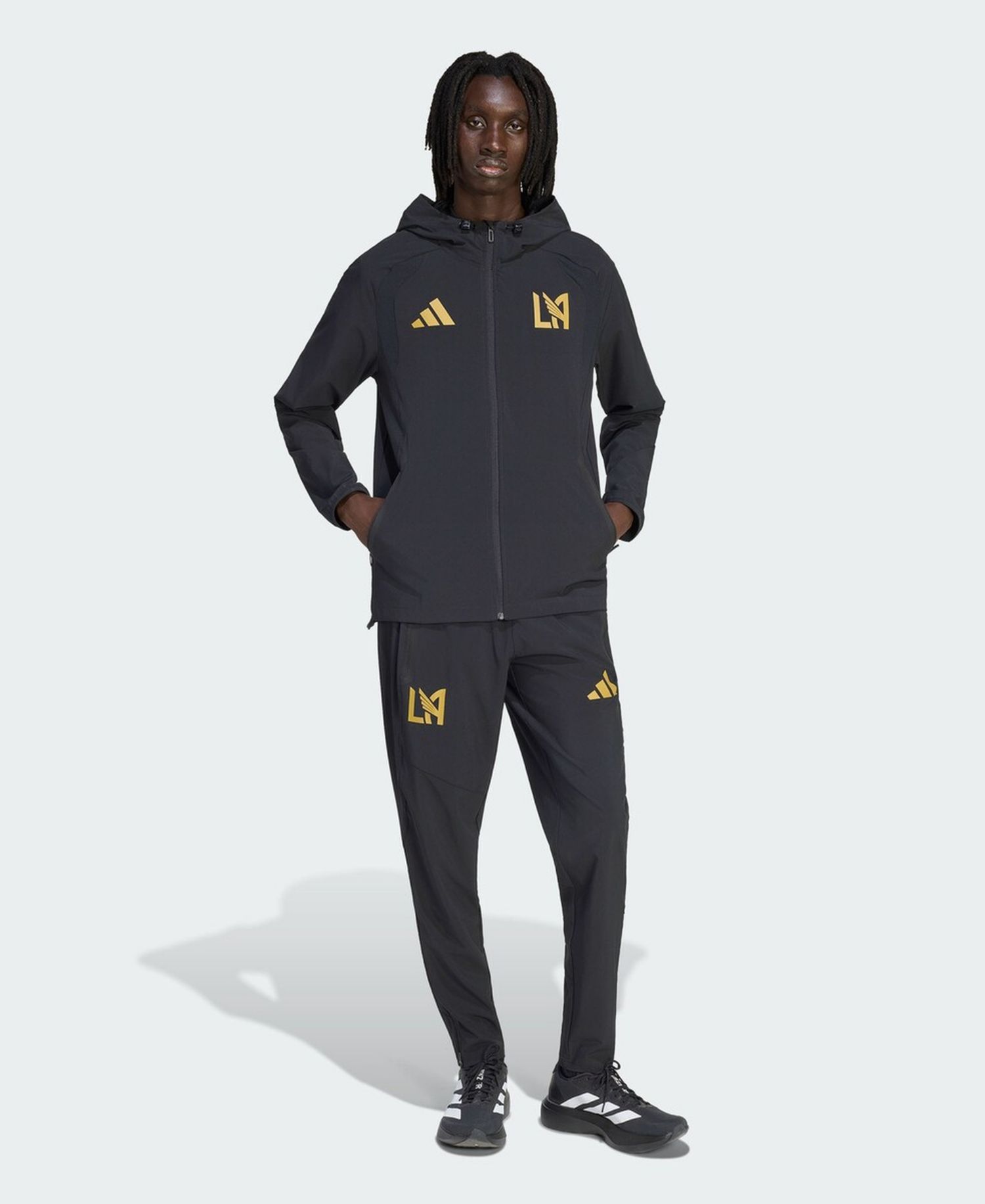 Men's Black LAFC Tiro Travel Full-Zip Hooded Windbreaker