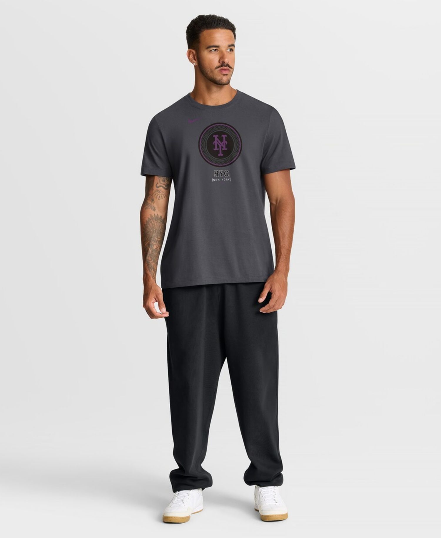 Men's Anthracite New York Mets City Connect Wordmark T-Shirt
