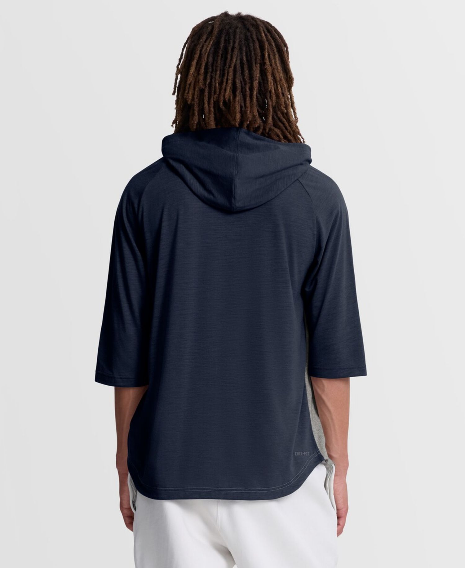 Men's Gray Atlanta Braves Authentic Collection Flux Dri-FIT Raglan 3/4-Sleeve Hooded T-Shirt