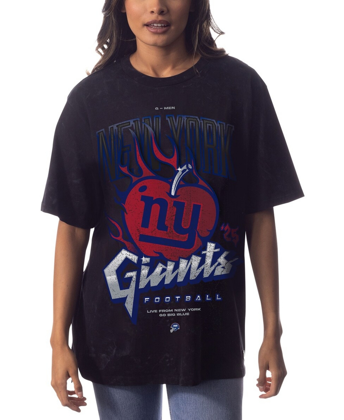 The Wild Collective Men's and Women's Black New York Giants Tour Band T-Shirt