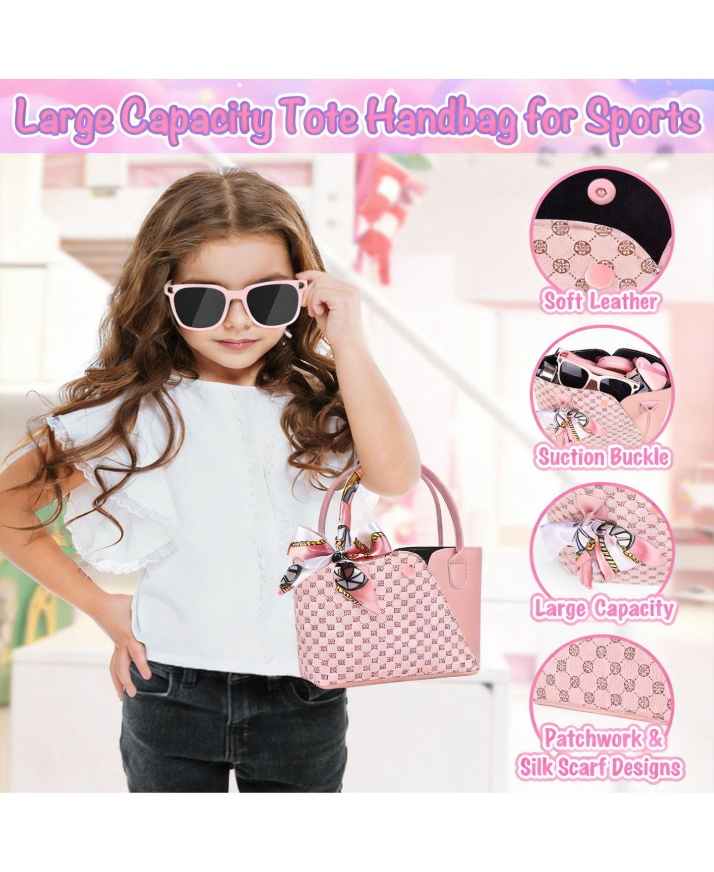 Детские игрушки GNUADZ 34-piece Play Purse Princess Handbag Wallet Makeup Gift Kids, цвет: Разноцветный — фото 3