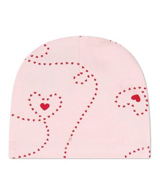 Baby Girls 1M- 6M "Entangled Hearts" 100% Cotton Beanie