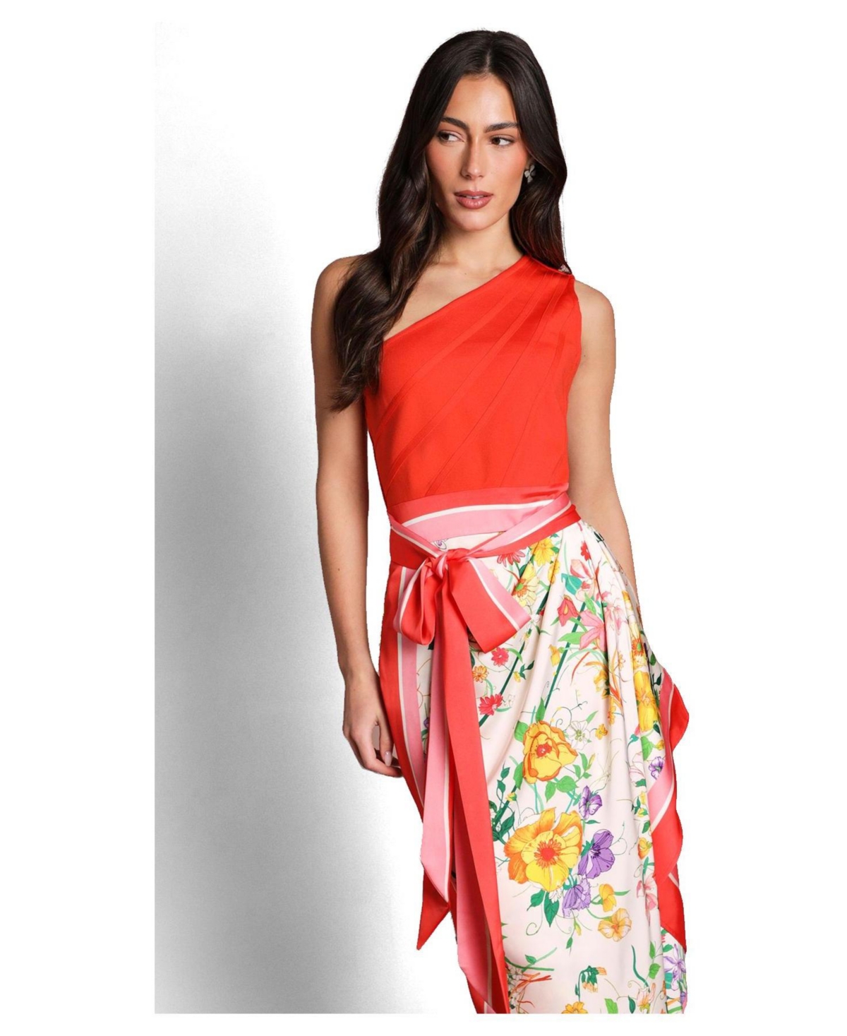 Coast Women's Bandage One Shoulder Printed Midi Dress