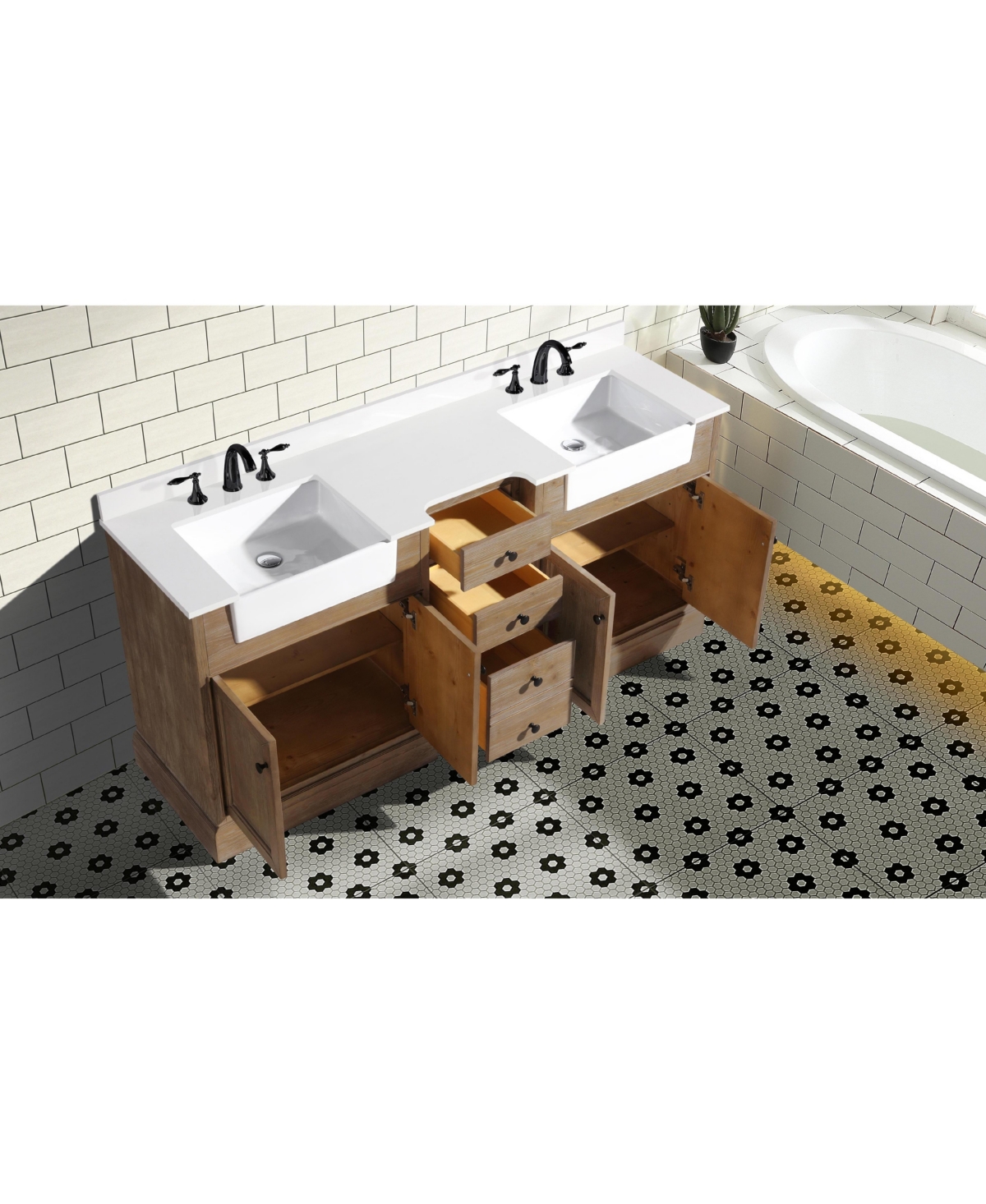 Ari Bath 72" Kelly, Weathered Fir Finish