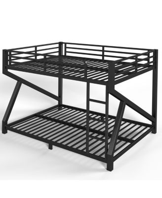  Queen over Queen Metal Bunk Bed with Upgraded Support Slats