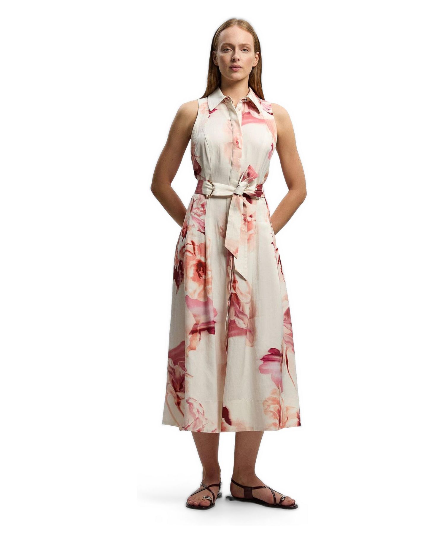 Women's Floral Halter Midi Dress