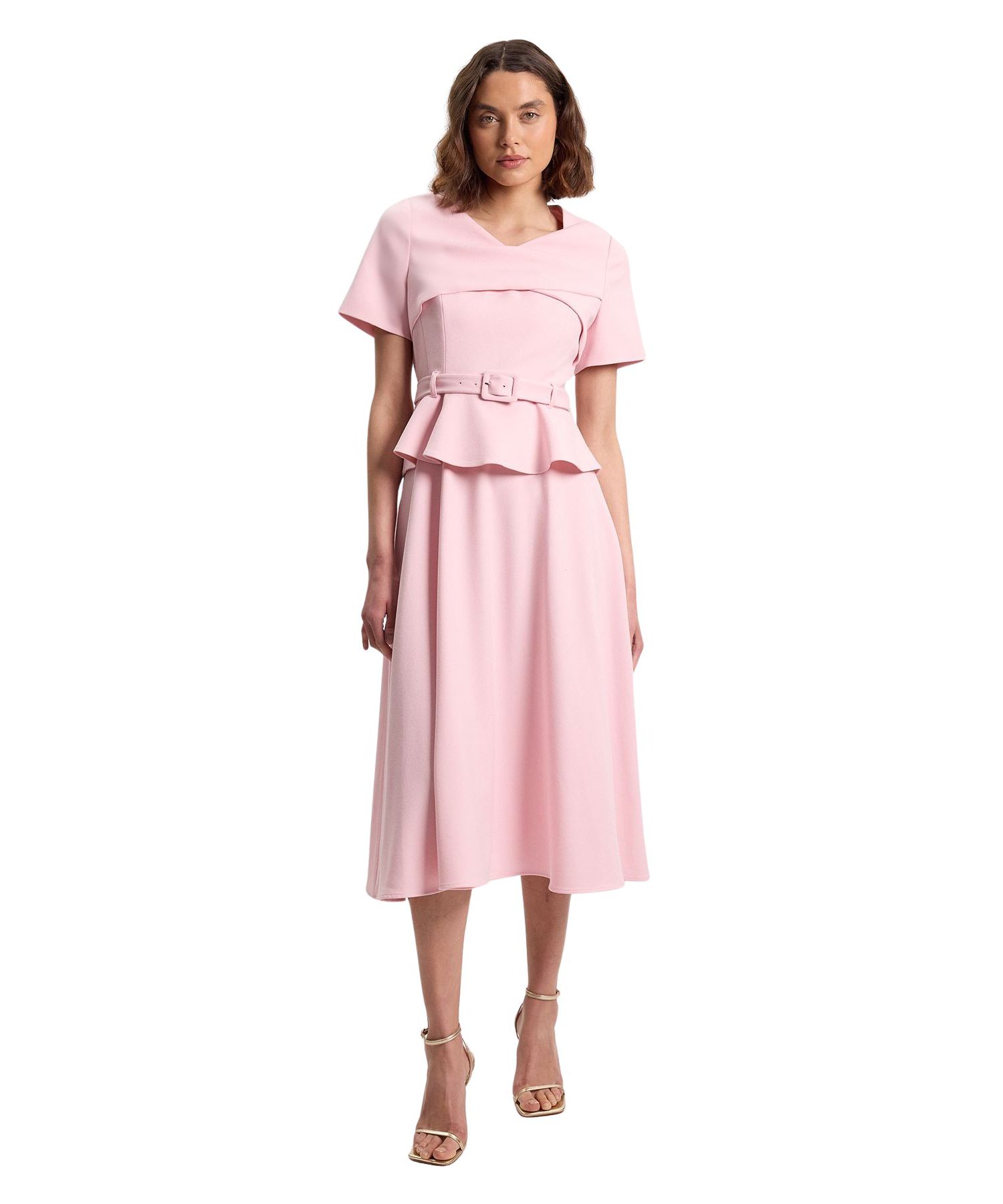 Women's Belted Midi Dress