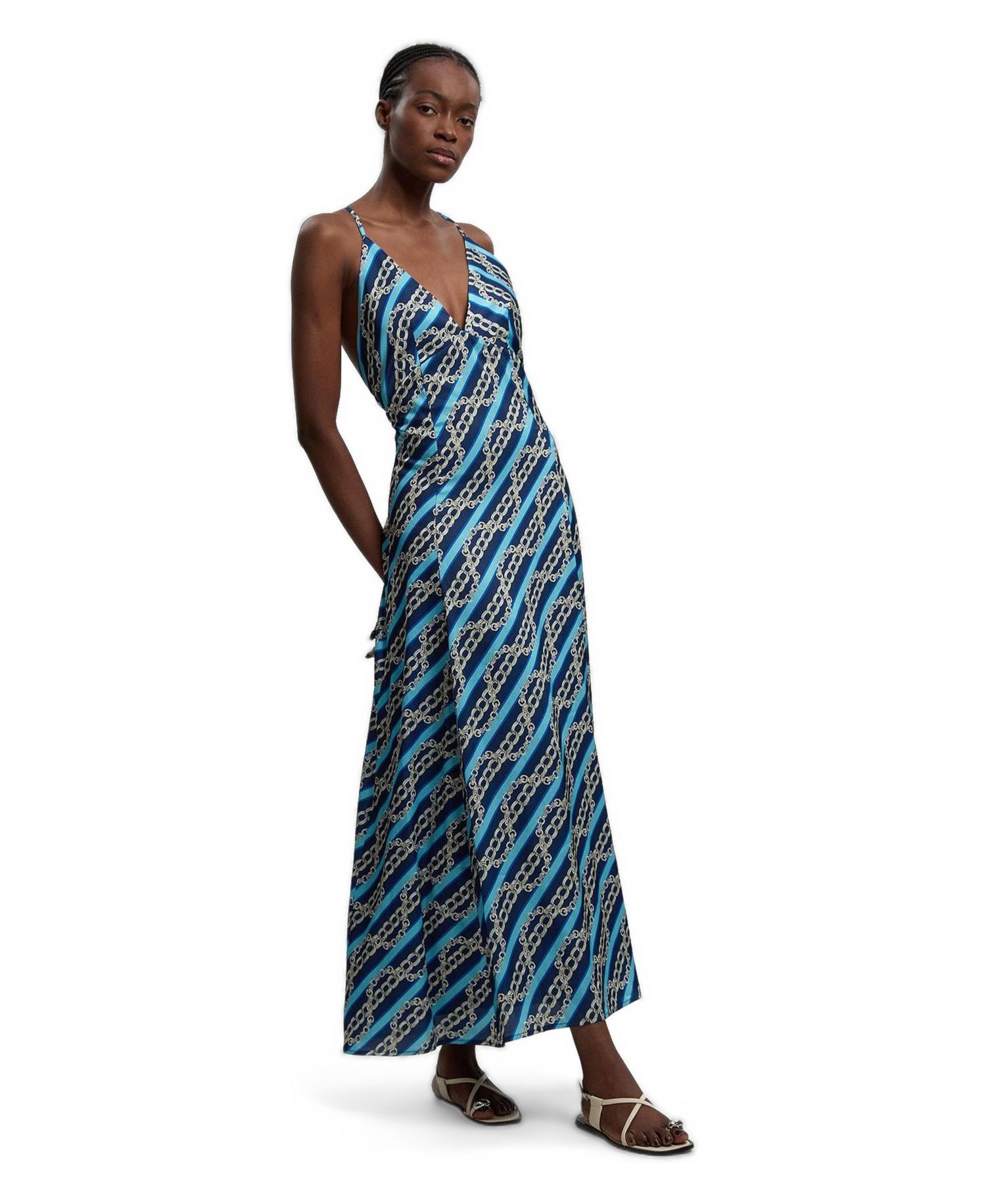 Women's Chain Print Maxi Dress
