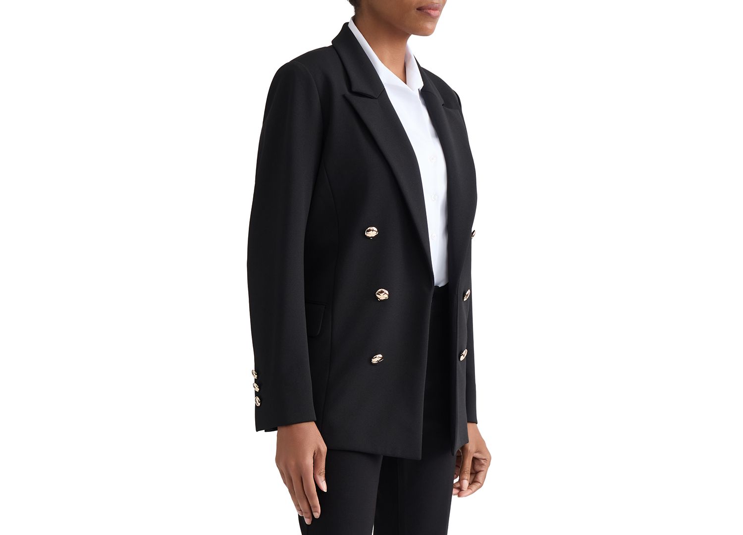 Women's Double-Breasted Open-Front Blazer