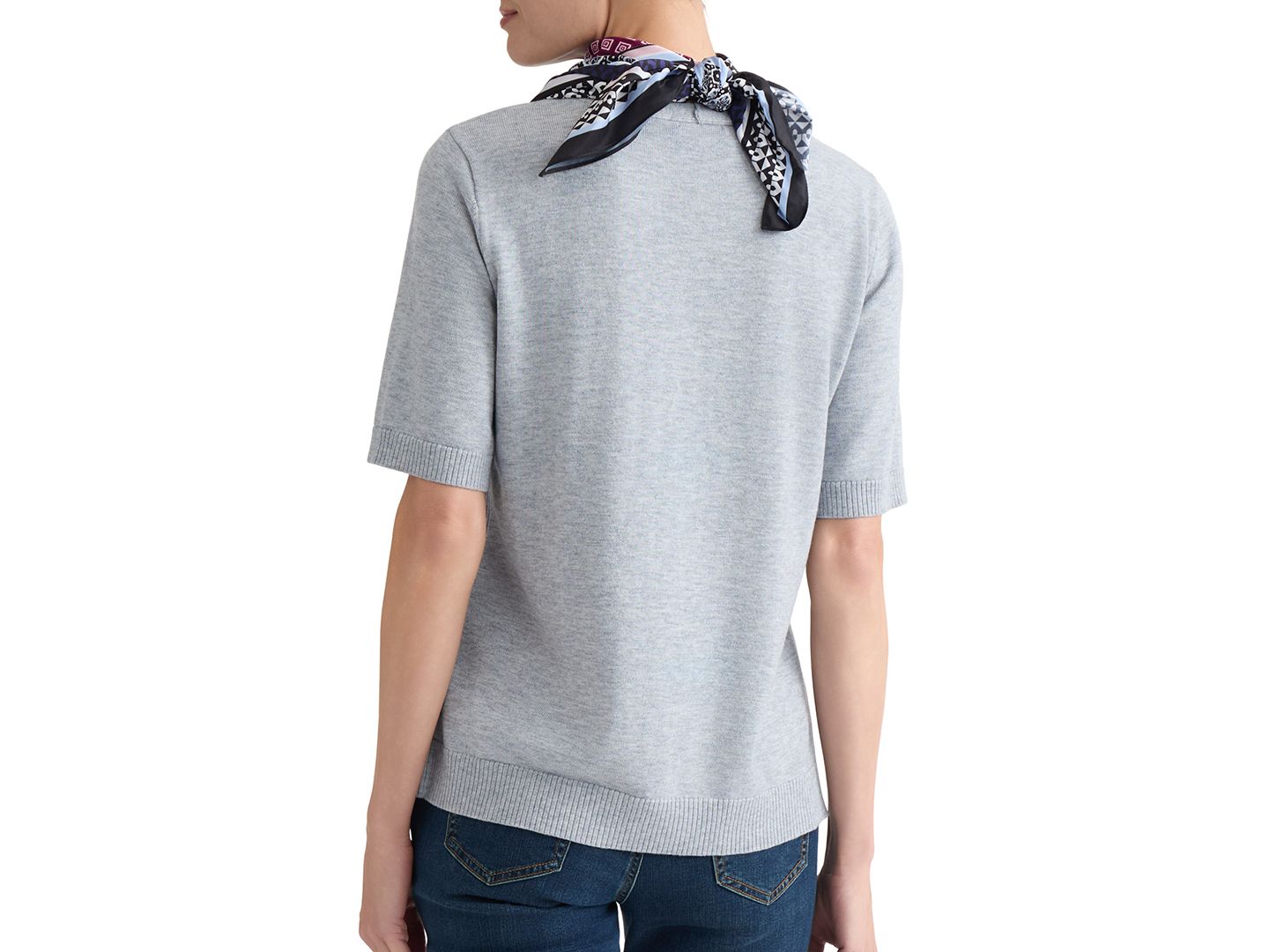 Женская футболка Jones New York Accent Rib Knit Scarf, цвет: Светлый меланжевый серый — фото 4