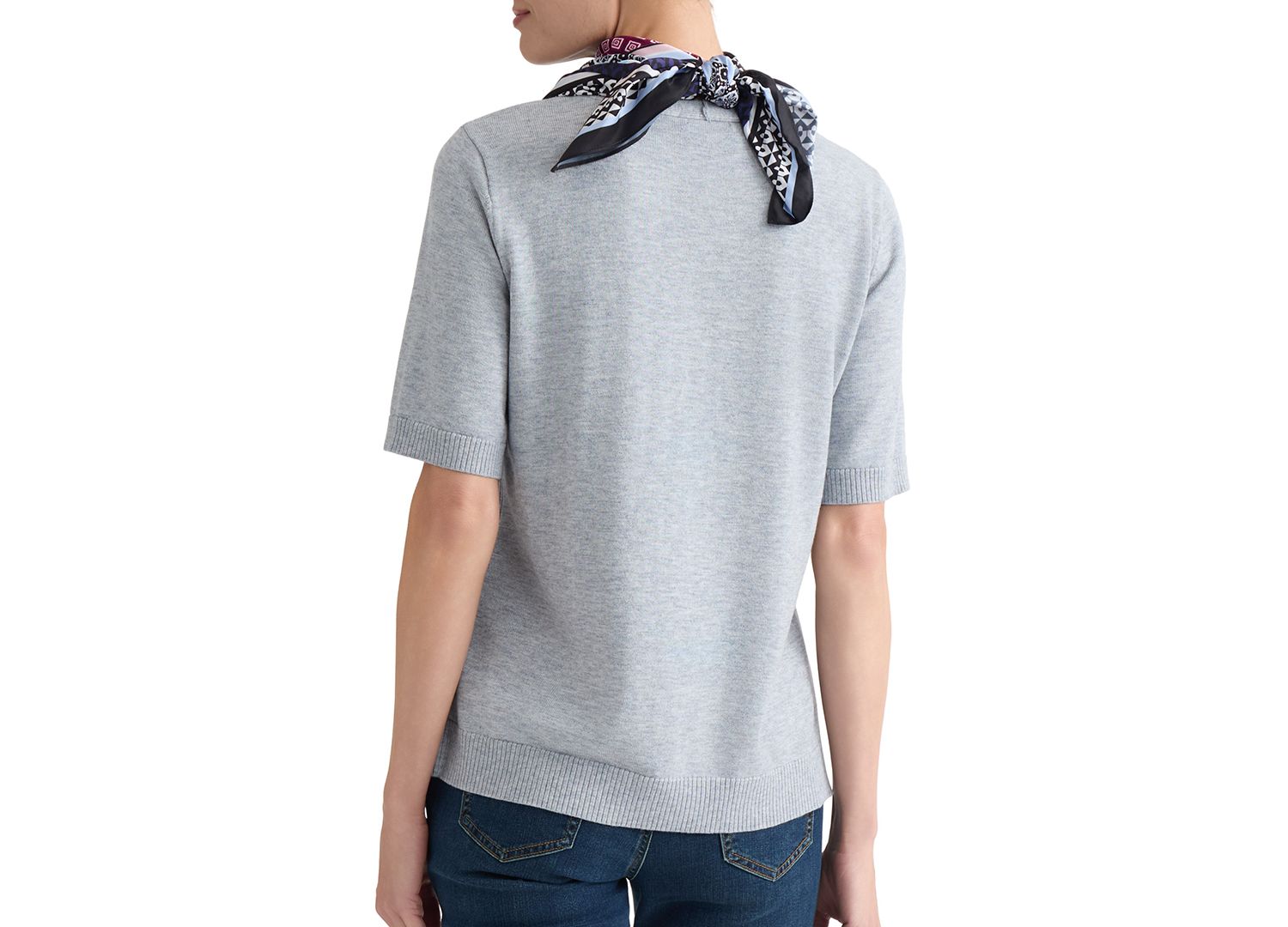 Women's Accent Rib Knit Scarf T-Shirt