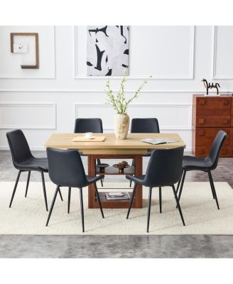 6-Piece Scalable Dining Table and Chair Set 59-71 Inch Extendable Table