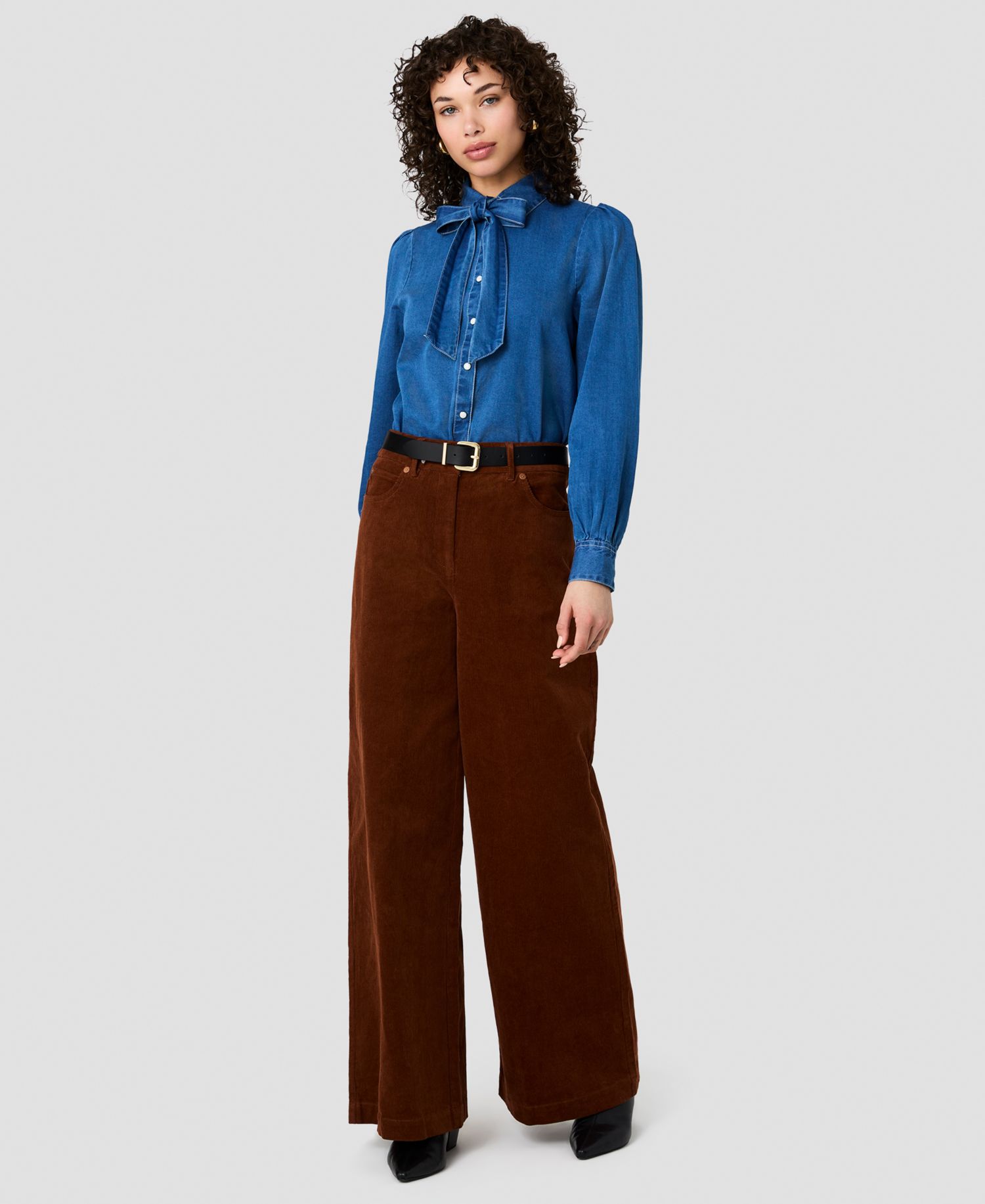 Women's Collared Button-Front Top