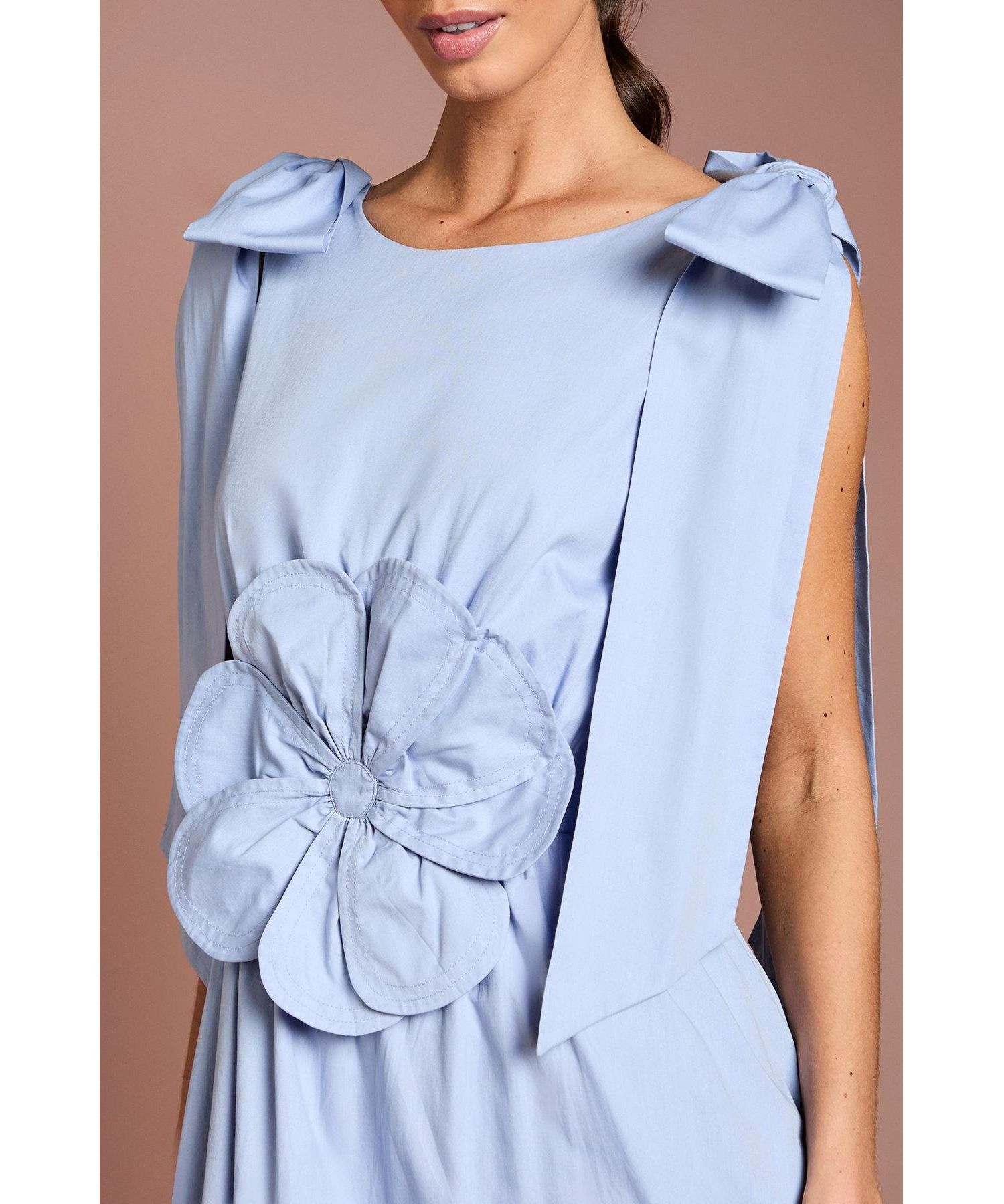 Women's Floral Corsage Fit Flare Dress